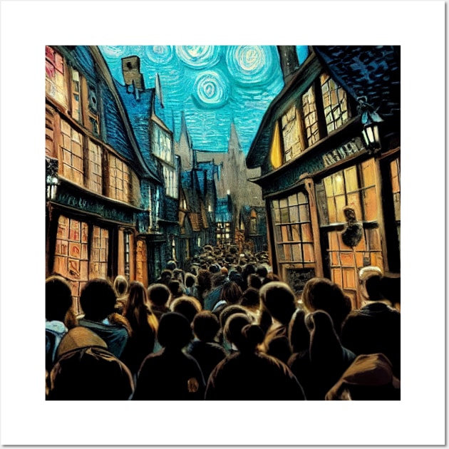 Starry Night in Diagon Alley Wall Art by Grassroots Green